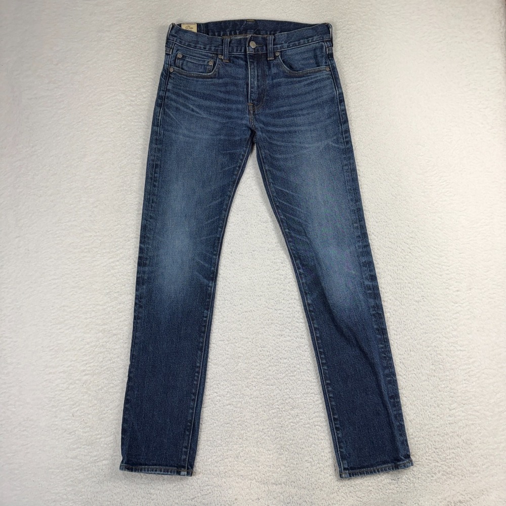 J Crew Mens Dark Wash 484 Stretch Kurabo Japanese Denim Jeans 30x32 (29x30)